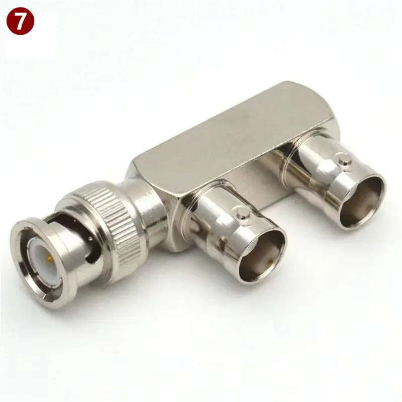 Q9 BNC Male Female Connector Tee Type 3Way Splitter BNC To BNC Male Female 90 Degree Right Angle Brass RF Coaxialc