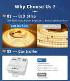 WS2811 Horse Running COB LED Strip 20M 15M 10M 24V Water Flow LED Tape Ribbon Light with Banlanx APP SP636E Touch Controller Set
