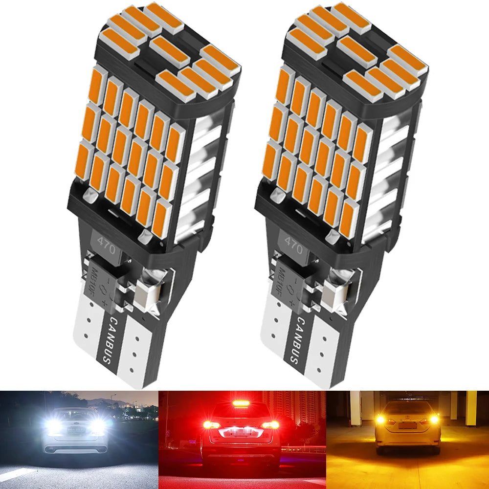 2x T15 LED W16W Bulbs Canbus OBC Error Free LED Backup Light 921 912 W16W LED Bulbs Car Reverse Lamp Xenon White 12V No Error