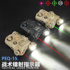 US Warehouse Tactical Gear PEQ15 PEQ Indicator Red Green Dual Laser/IR Light/IR Laser AR15 HK416 Hunting Accessory Fit 20MM Rail