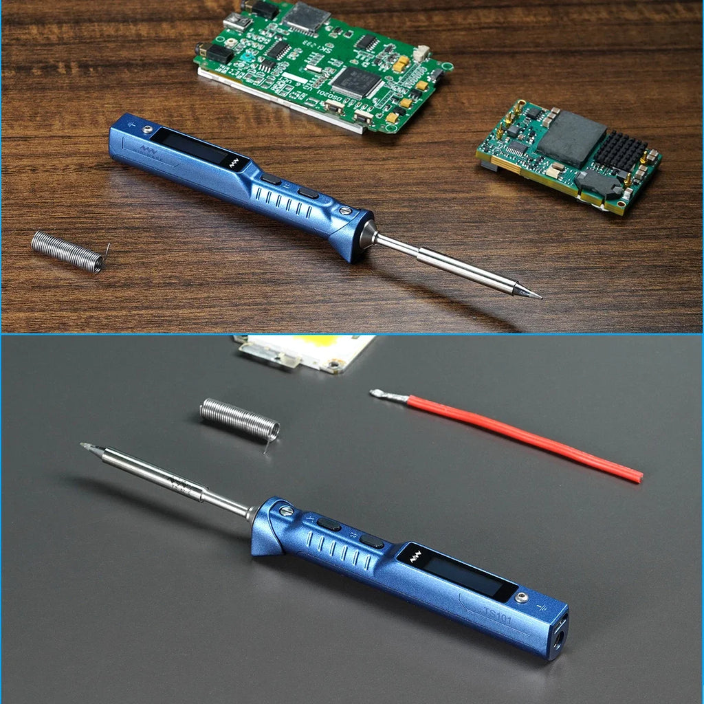 Original TS101 Soldering Iron 90W Mini Thermostat LCD Displays TS100 TS 101 Soldering Iron with PD Plug Tip Set Miniware