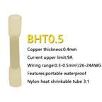 10/50/100/200PCS Heat Shrink Butt Wire Connectors AWG 24-10 0.3-6.0mm2 Waterproof Insulated Automobile Wire Cable Crimp Terminal