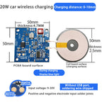 20W 22W Car Wireless Charging Mobile Phone Wireless Charger Module with Three Coil Transmission End 24V 12V Wide Voltage