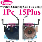 Wireless Charging Coil NFC + Power Volume Flex Cable for iPhone 14 14 Plus 15 15 Pro Max 16 – WPC Charging Antenna