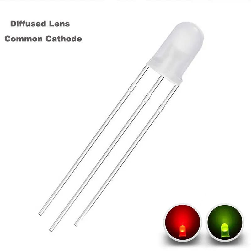 100 Pcs 5mm Led Diode Bicolor Two Color Red Green Blue Commmon Anode Cathode 2V 3V 20mA F5 Light Emitting Lamp Blub For DIY PCB