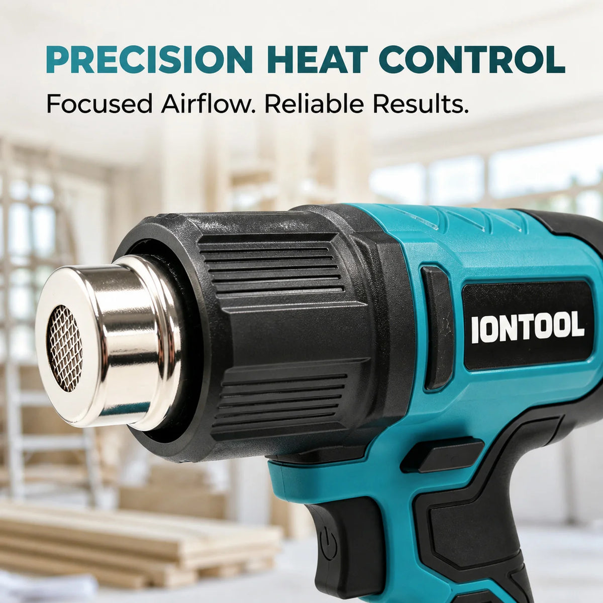 IONTOOL Cordless Hot Air Gun Max 550℃ 250‑500LPM Dual Airflow Bare Unit for Shrink Wrapping and Tube Processing