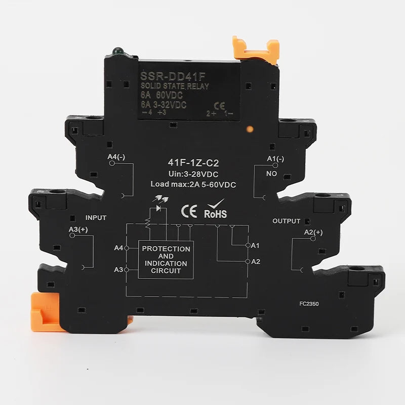 DC Control AC Slim Interface Solid State Relay Module DIN SSR Slim Relay DC Control DC 41F-1Z-C2 C4 SSR Relay DIN Rail