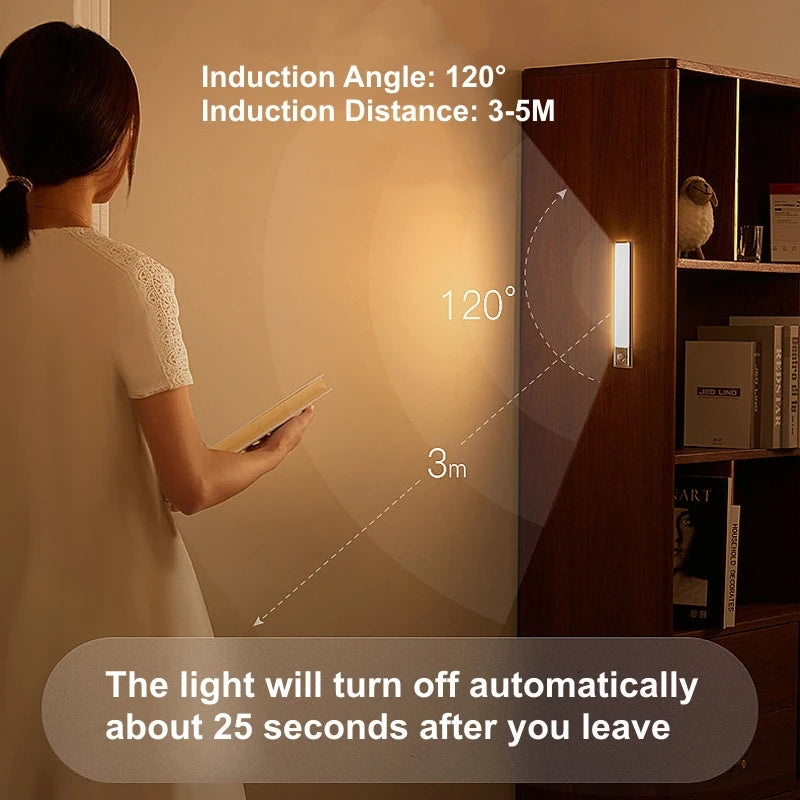 Wireless Rechargeable LED Night Lights Motion Sensor Lights Closet Kitchen Night Lights Bedroom Sensor Light Cabinet Stair Light