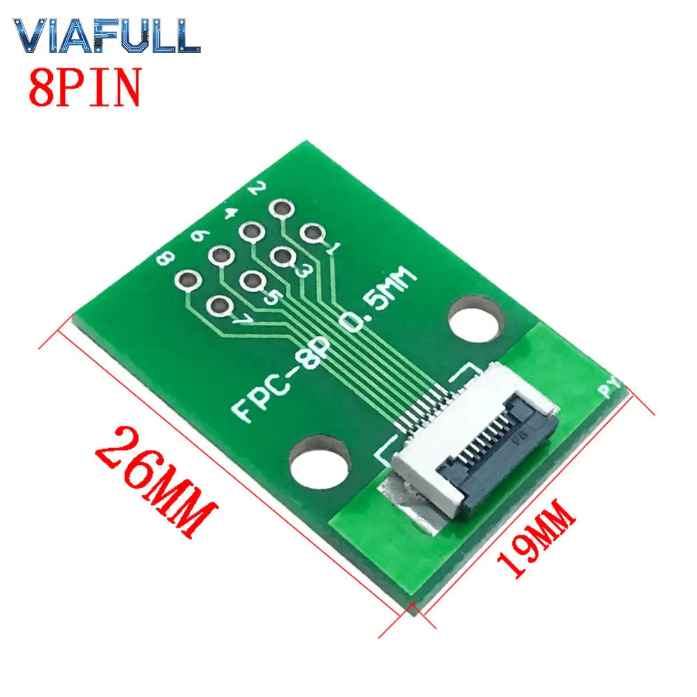FC/FPC 6-80P to 2.54mm DIP Adapter Board 0.5mm Pitch Flexible Flat Cable Breakout PCB Soldered FR4 Double-Sided Converter Module