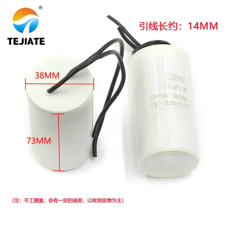CBB60 washing machine household appliance capacitor 4/5/6/8/10/12/15/20/25UF water pump spin dry dehydration start capacitor