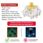 GATERON G Pro V3 3.0 Pro Switch 3pin for Mechanical Keyboard Pre Lubed RGB Linear Tactile White Yellow Red Silver Brown MX Axis