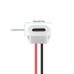 6PCS USB Power Connector USB-C Plug to 2 Pin Bare Wire Open End Connector Type C Female Chassis Waterproof Extension Power Cable