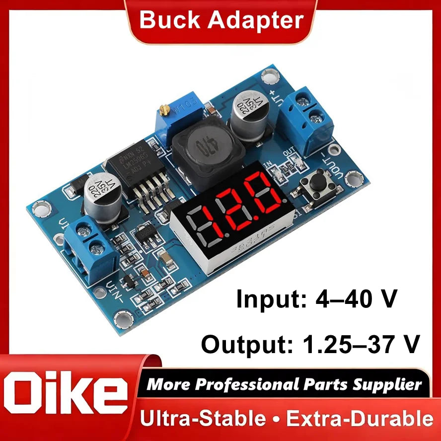 LM2596 DC DC Step Down Converter Voltage Regulator LED Display Voltmeter 4.0~40 to 1.25-37V Buck Adapter Adjustable Power Supply