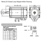 1/2/3/4/5 Axis Kit Nema23 Closed Loop Stepper Motor 1.2Nm/2Nm/3 Nm DC Hybird Servo With Encoder Motor Drive Kit  For CNC