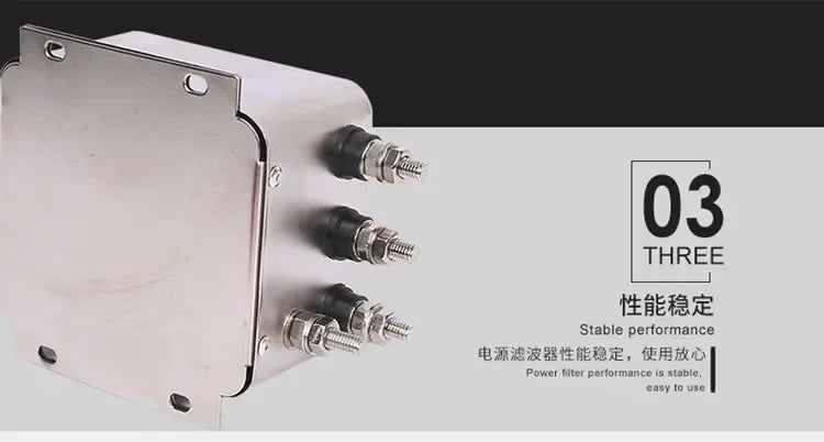 Three-phase Three/four-wire 380V AC Power Supply EMI Filter Servo Inverter Anti-interference CW12B-60A-S
