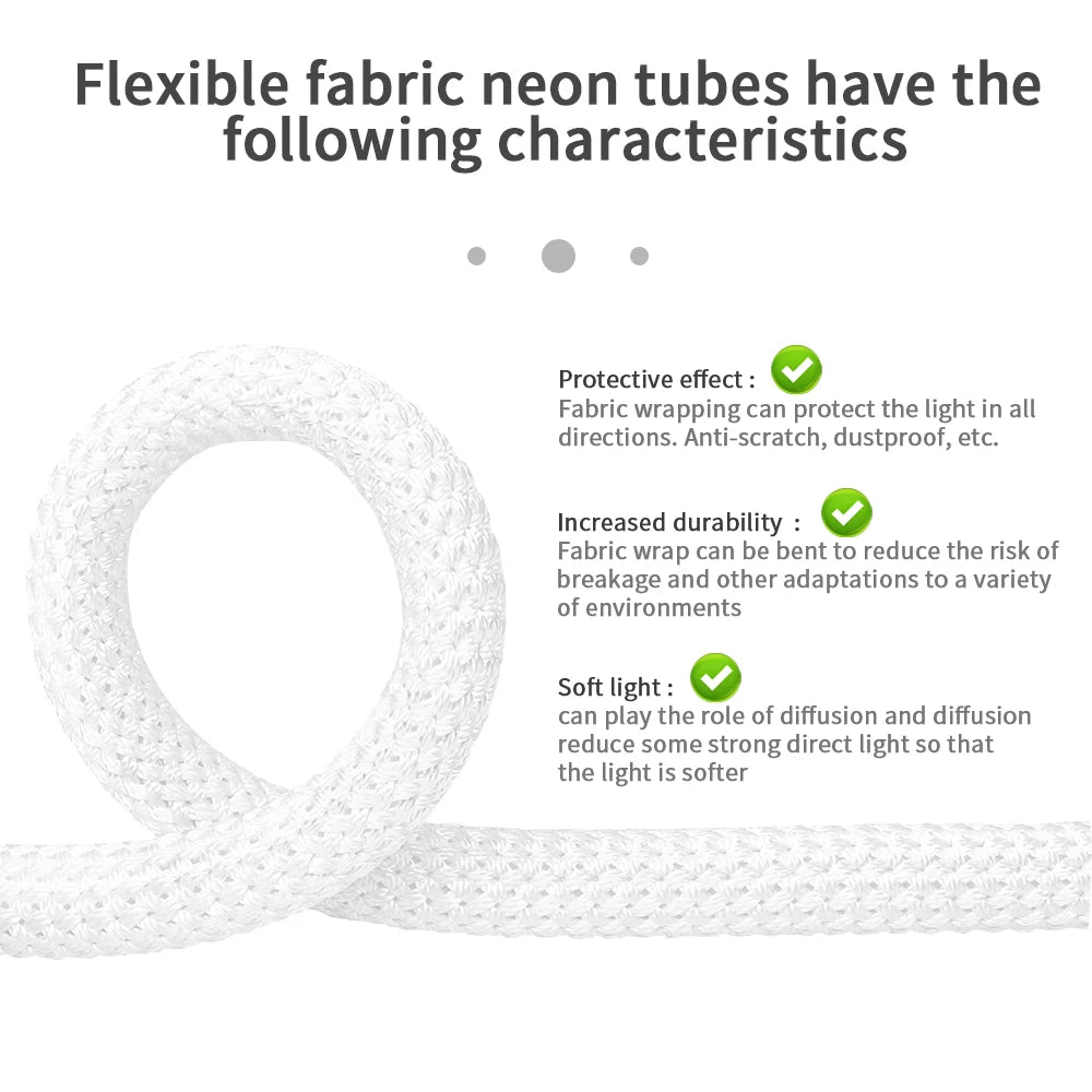 WS2812B WS2811 DC5V Round Reticulate Pattern Neon LED Strip 50Leds/m 360 Degree Smart RGBIC Flexible  Silicone Light Tape IP67