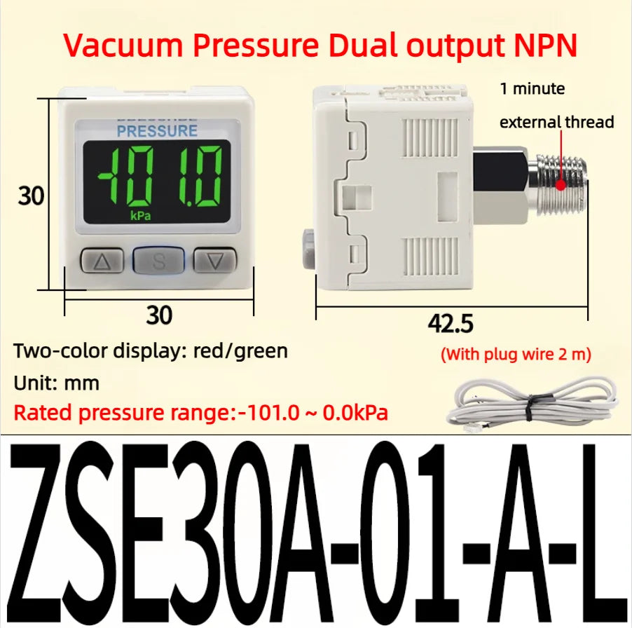 Vacuum Digital Display Pressure Switch High Precision Pressure Gauge Positive and Negative Pressure ISE30A ZSE30A Pneumatic
