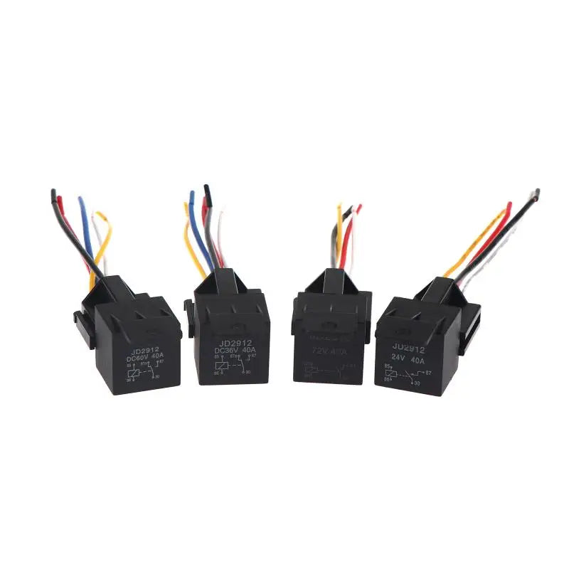 12/24/36/48/60/72V 4Pin 5Pin 40A Automotive Relay With Interlocking Socket Heavy Duty For Truck Car Van Moto Boat Relay