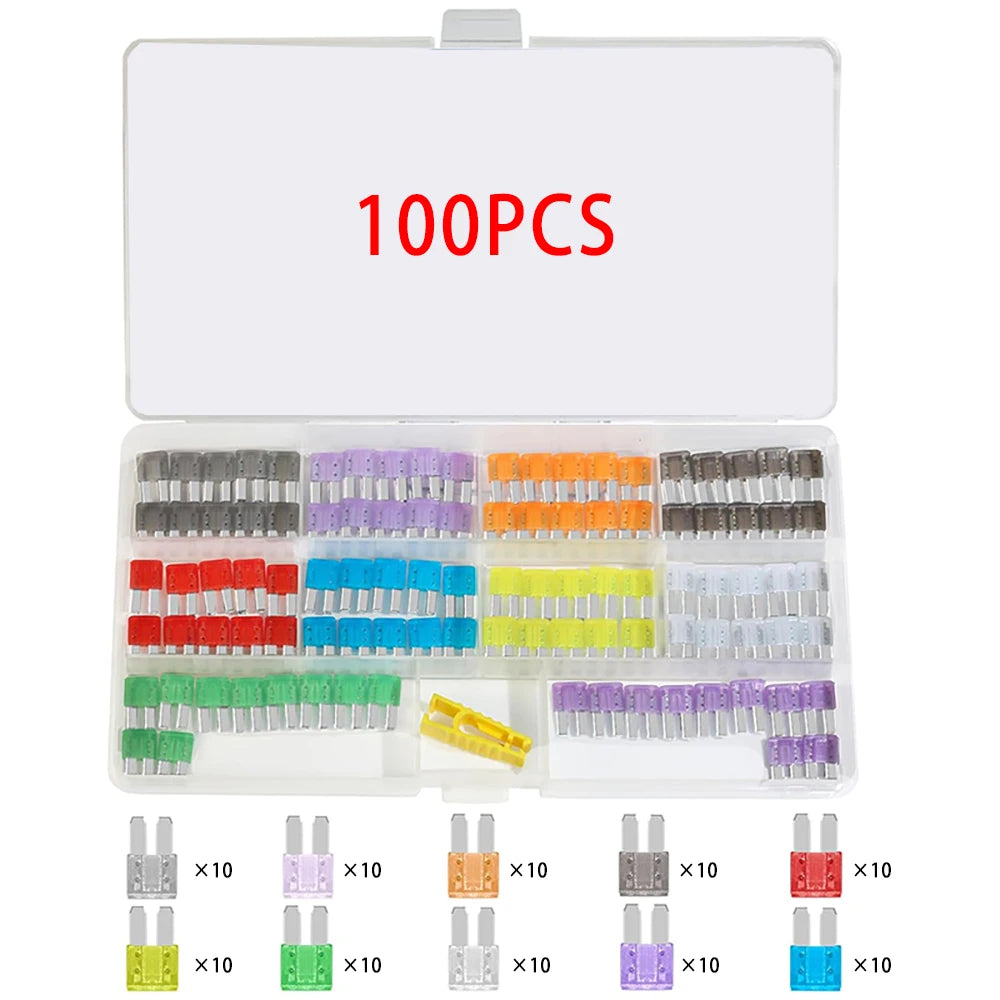 100/300PCS Micro 2 Blade Fuse ATR/APT Micro2 Fuse ATR/APT Blade Fuse 2A-35A Kit Replacement Fuses for Boat Truck SUV Automotive