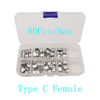 1Box Type-C USB Female Charging Dock Connectors Kit 2/6/16 Pin SMD DIP PCB DIY Repair Charging Port USB-C Type-C Socket Jack