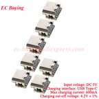 100Pcs/1pc 3.7V 4.2V Mini 18650 Lithium Battery Charger Board Type-C USB Input Module Keyboard Charging Power Protection Board