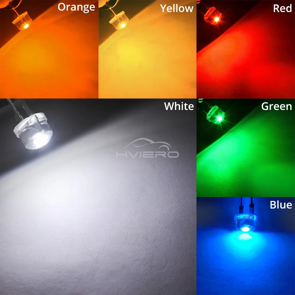 50/500PCS 8mm Straw Hat 0.5W White Warm Red Yellow Blue Green Emitting Diode LED Wide Angle Ultra Bright Bulbs Light Lamp Diodes