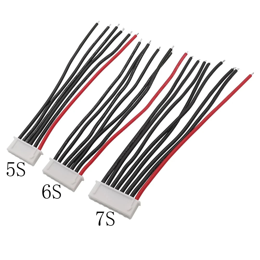 5Pcs JST XH 1s 2s 3s 4s 5s 6s 7s LiPo Battery Balance Charger Plug Cable Connector 150mm 22AWG Balancer Silicone Wire