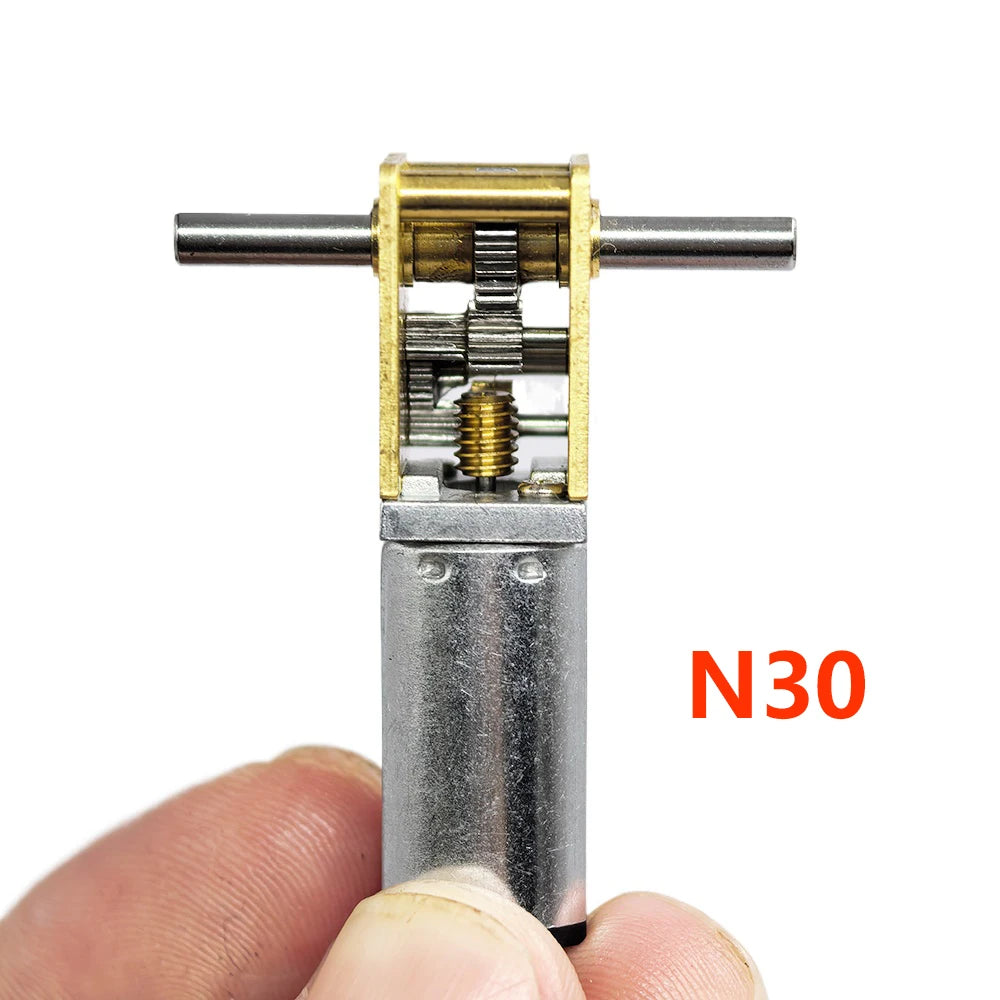Micro 050/ N30/ N20 Worm Gear Motor DC 3V-12V 4RPM-381RPM Slow Speed Metal Gearbox T-shaped Dual Shaft Engine DIY Toy Car