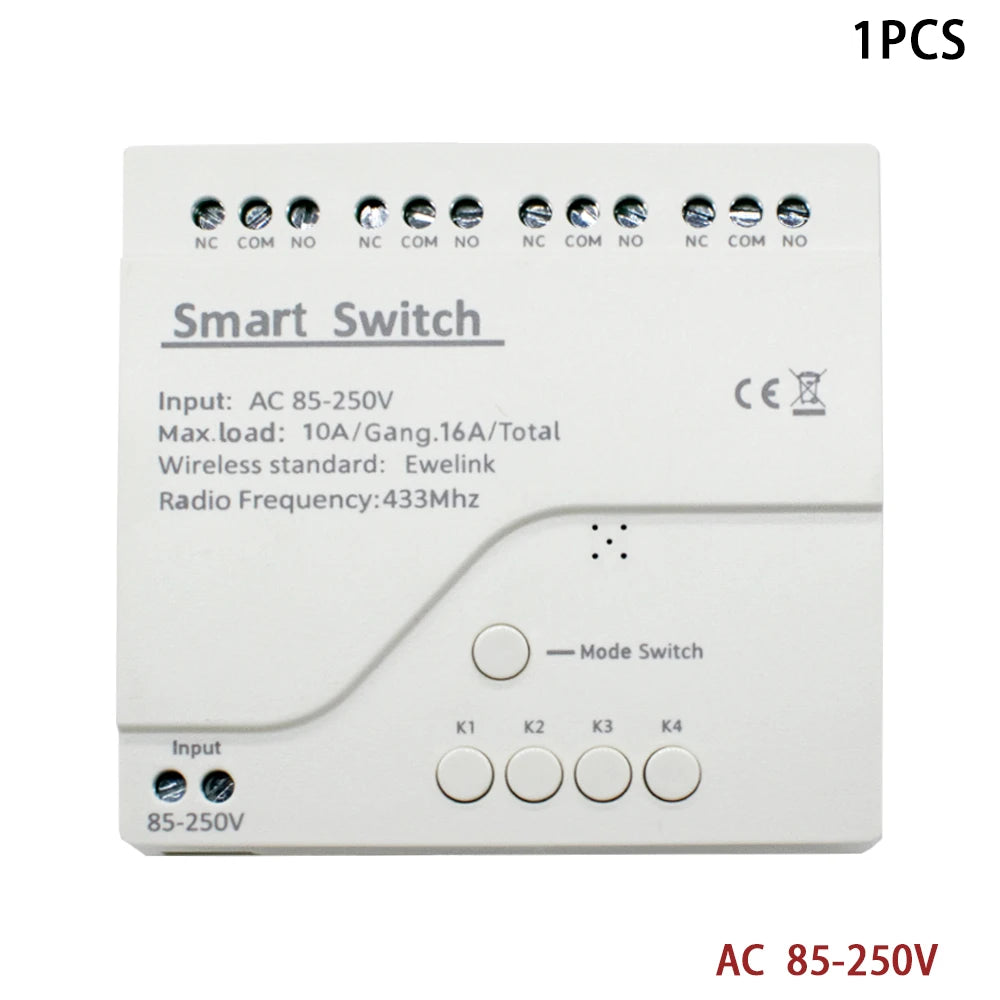 1/2/4CH EWeLink WIFI Smart Switch 7-32V 85-250V 220V Wireless Remote Control Relay Module For Garage Door Access Alexa Google