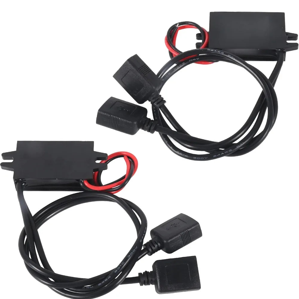 12V to 5V 3A Converter DC-DC Step Down Module Power Adapter USB-A Female/Type C/dual USB/open Wire Connector Low Heat Waterproof
