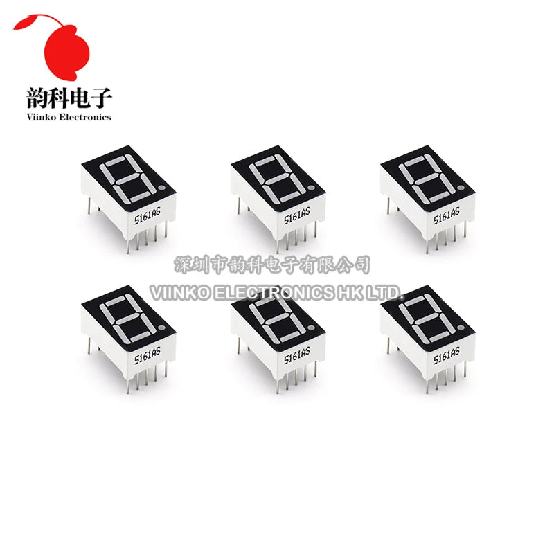 200pcs 7 segment common Cathode 1 Bit Digital Tube 0.56" 0.56in. Red LED Display