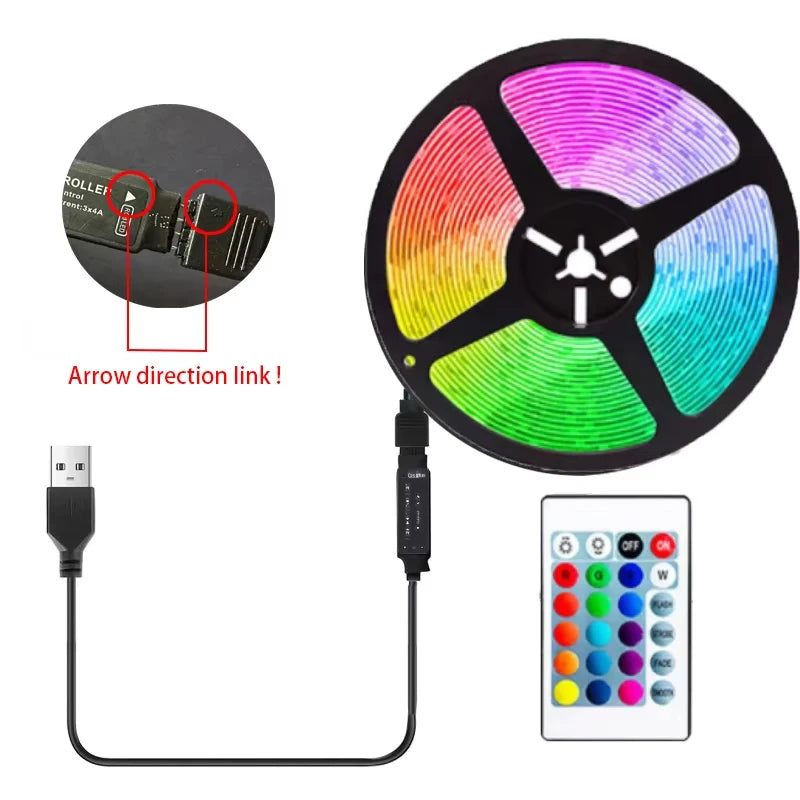 LED 5050 Light Strip 5M 10M 20M 30M RGB TV Background Light Bluetooth Control USB Game Room Family Party Decorative Light Strip
