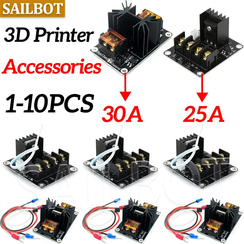 3D Printer Hot Bed Power Expansion Board Heating Controller MOSFET High Current Load Module 25A 30A 12or24V for 3D Printer Parts