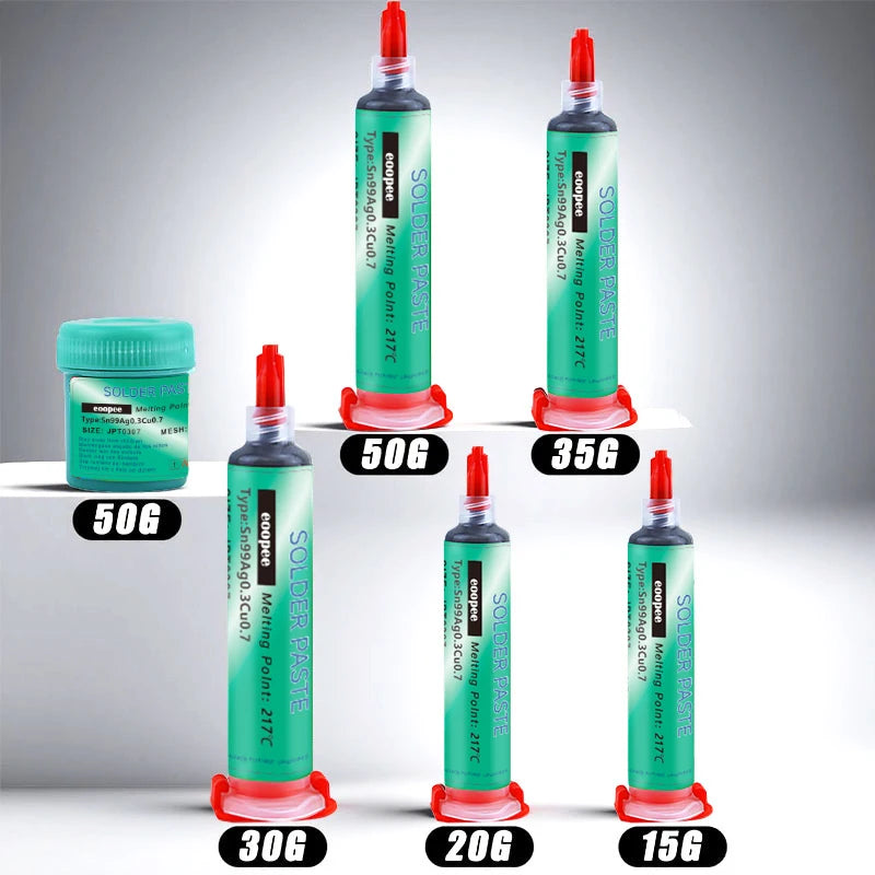 Sn99Ag0.3Cu0.7 Lead Free Solder Paste Needle Tube for PCB/BGA/SMD Soldering USB Socket Repair Tin Welding Solder Paste 20-38um