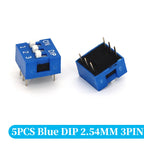 5PCS Blue Toggle Switch Spacing 2.54MM DIP Dial The Code Switch 1 2 3 4 5 6 7 8 9 10 12 PIN Quick Switch