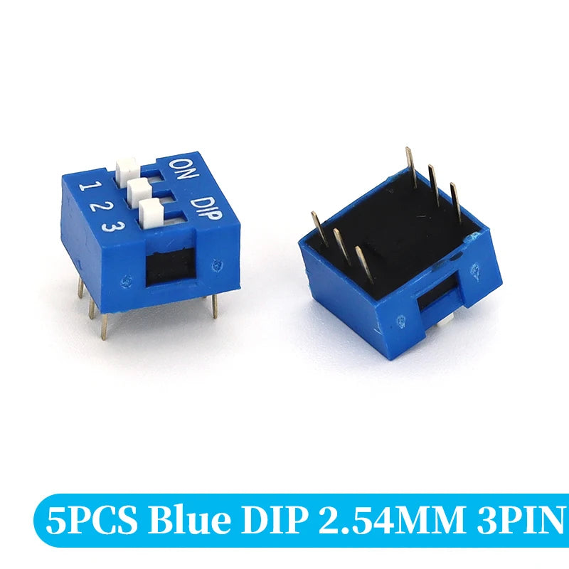 5PCS Blue Toggle Switch Spacing 2.54MM DIP Dial The Code Switch 1 2 3 4 5 6 7 8 9 10 12 PIN Quick Switch