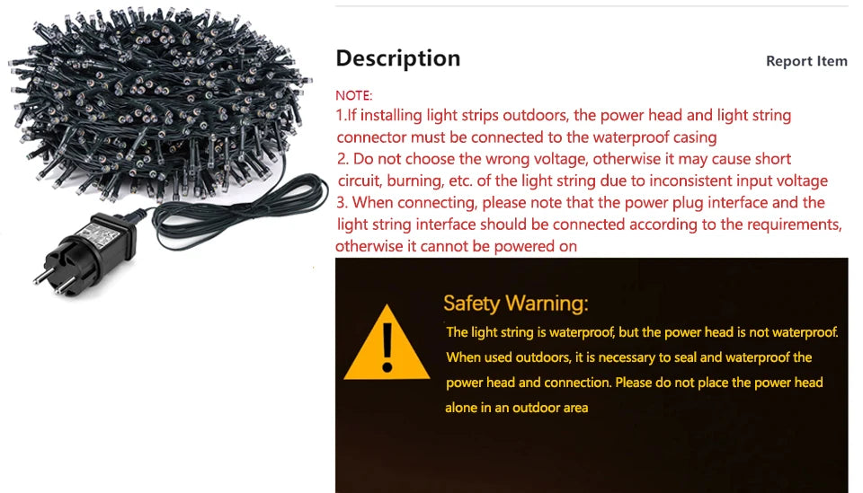 Holiday 24V LED Christmas Lights Fairy Garland String Light 10M-50M 100M Waterproof For Outdoor Garden Home New Year Party Decor