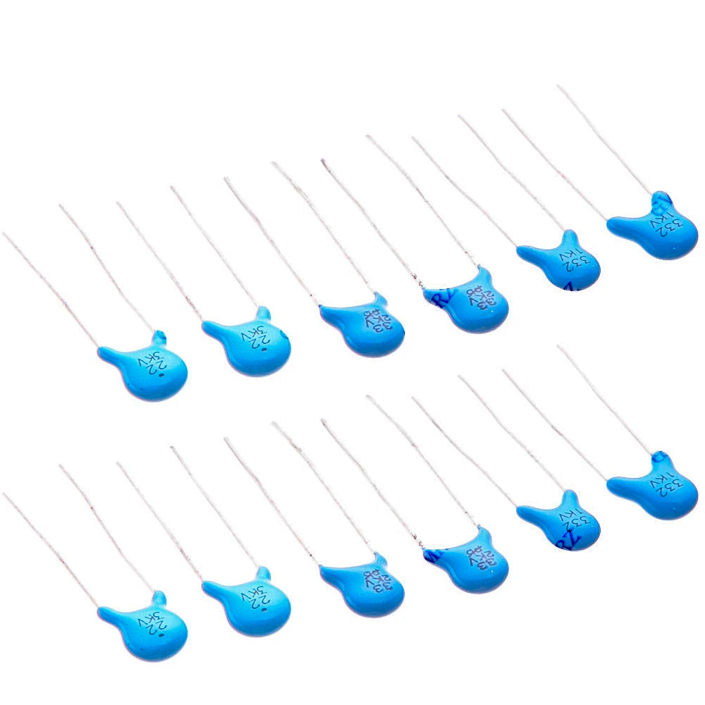 20PCS 1KV 2KV 3KV Radial Lead 100PF 10NF 10PF High Voltage Ceramic Disc Capacitor Multiple Capacitance Options 1NF 2.2NF 33PF