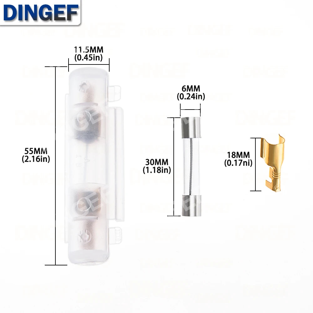 5Set 6X30MM Glass Fuse Holder With 250V 0.25A 0.5A 1A 1.5A 2A 3A 3.15A 4-30A 6*30MM Fuse Socket Flip shell Black/White Flip Type