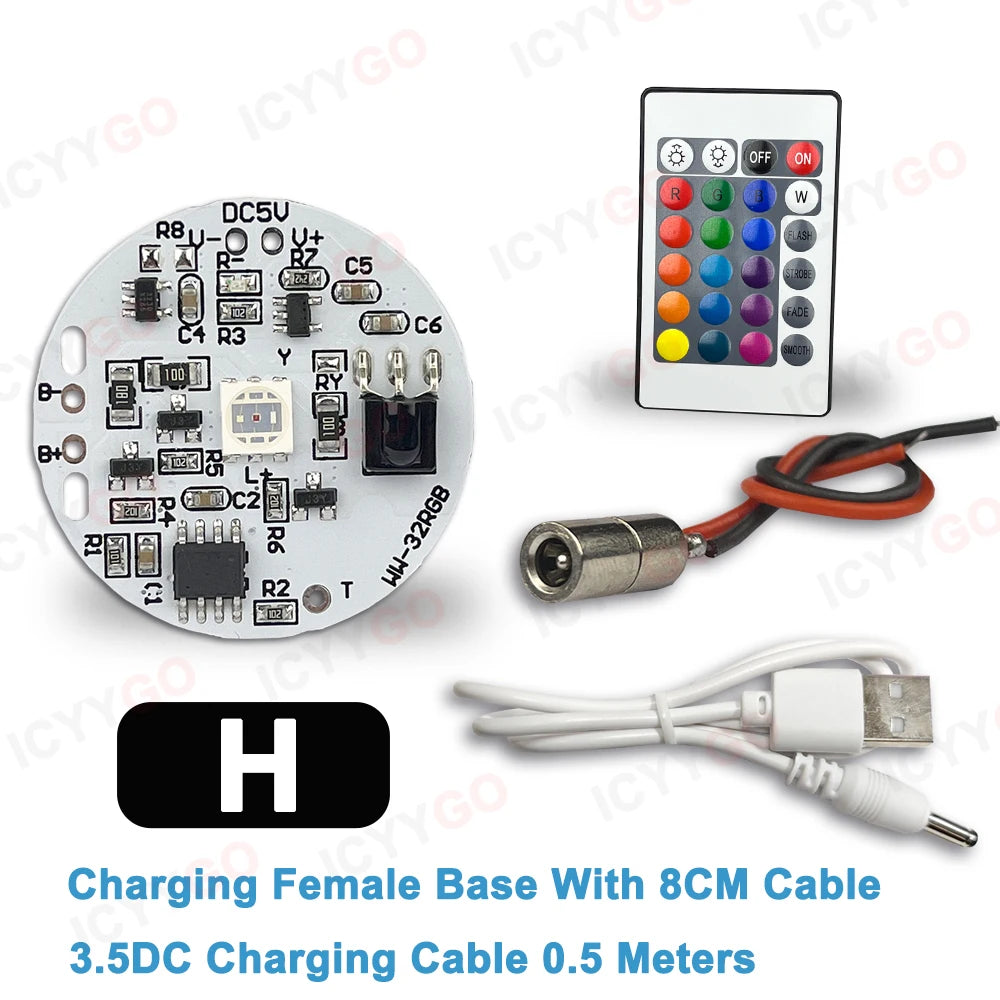 LED Light Panel 5V Color RGB Colorful Gradient Light Source Infrared 24-Key Wireless Remote Control Switch Nn/Off Control/Touch