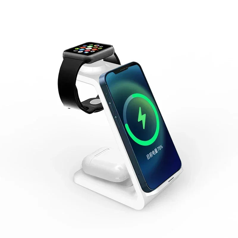 30W 3 In 1 Wireless Charger  Stand Dock For iPhone 15 14 13 12 11 XS Apple Watch 8 7 AirPods  Induction Fast Charging Station
