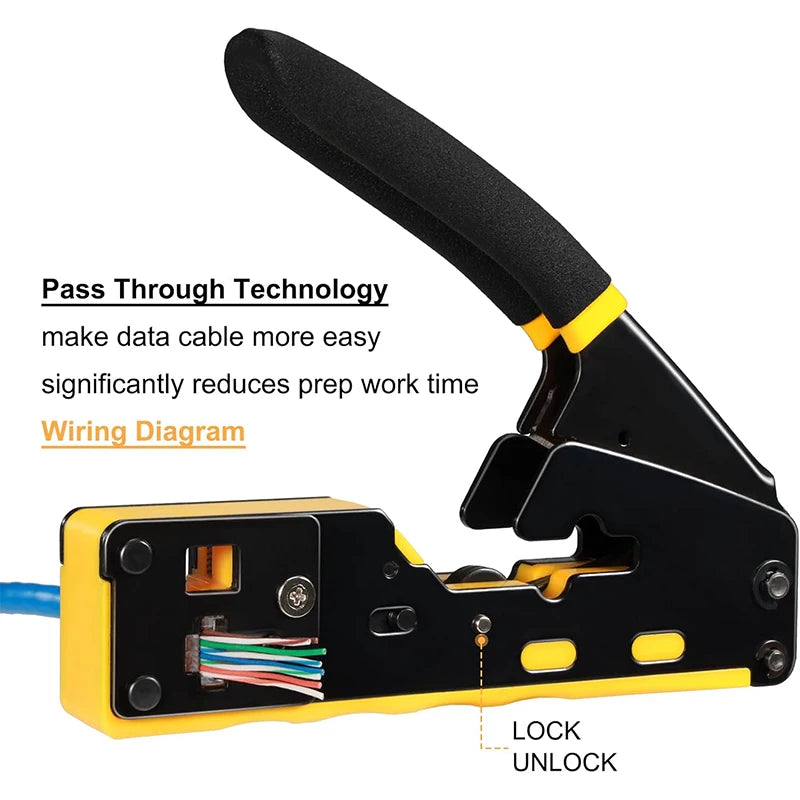RJ45 CAT7 CAT6A Crimping Tool Connector for Cat7/6a/6/5e Network Connector Wire Cutter Wire Stripper Ethernet Crimper