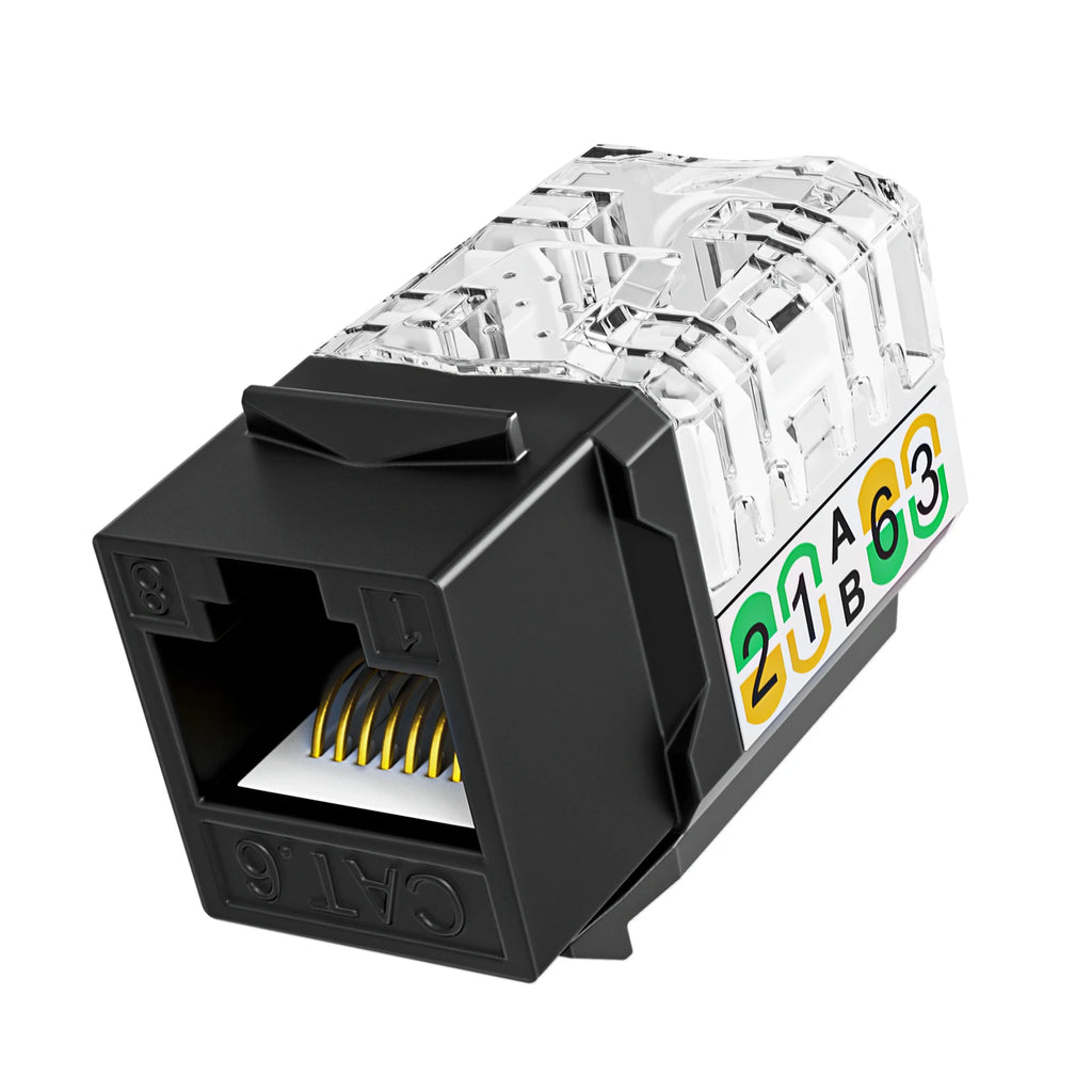 ZoeRax RJ45 Cat6 Keystone Jacks Slim Profile 1/10/30-Pack, 90-Degree Ethernet Punch Down Keystone Jack Adapter