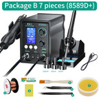 LUXIANZI 8589D+ 2 IN 1 Hot Air Gun Soldering Station With LED Digital Display For BGA PCB IC Repair Tool SMD Rework Station