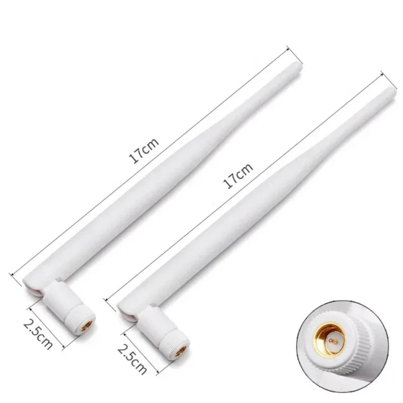 2PCS 2.4G 5.8G Omnidirectional Rubber Rod Antenna Collapsible WiFi Bluetooth Aerial High Gain 6dBi SMA Male for Wireless Router