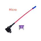 12V MINI SMALL MEDIUM Size Car Fuse Holder Add-a-circuit TAP Adapter with 10A Micro Mini Standard ATM Blade Fuse