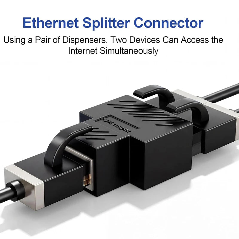 RJ45 Splitter Adapter 1 to 2 Network Connector Dual LAN Ethernet Socket 8P8C Extender Plug Connector for Cat5 Cat5e Cat6 Cat7