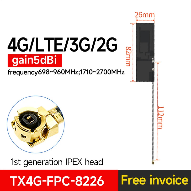 10PCS 4G FPC Antenna Full Netcom Build-in FPC EBYTE TX4G-FPC-9914 TX4G-FPC-8226 4G Series 3M Adhesive Interface Antenna