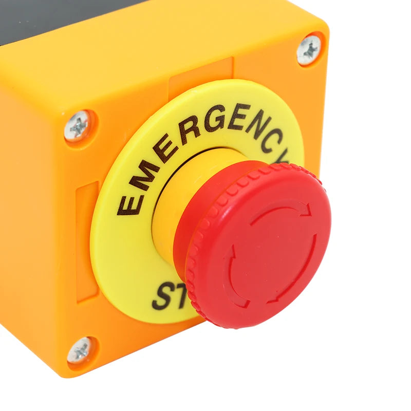 OMCH Self-Locking Button Switch with Box, Mushroom Head, Red Sign, NO + NC, AC660V, 10A, Emergency Stop