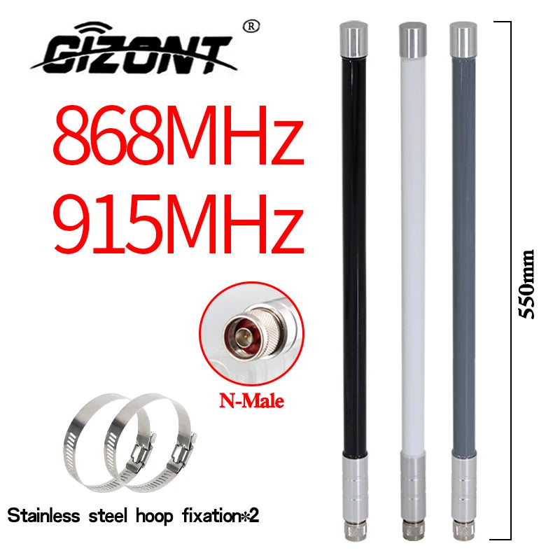 8 DBi Outdoor LoRa 868MHz 915MHz Antenna N-Male Connector Outdoor Waterproof Fibreglass Aerial For Helium Hotspot HNT Miner